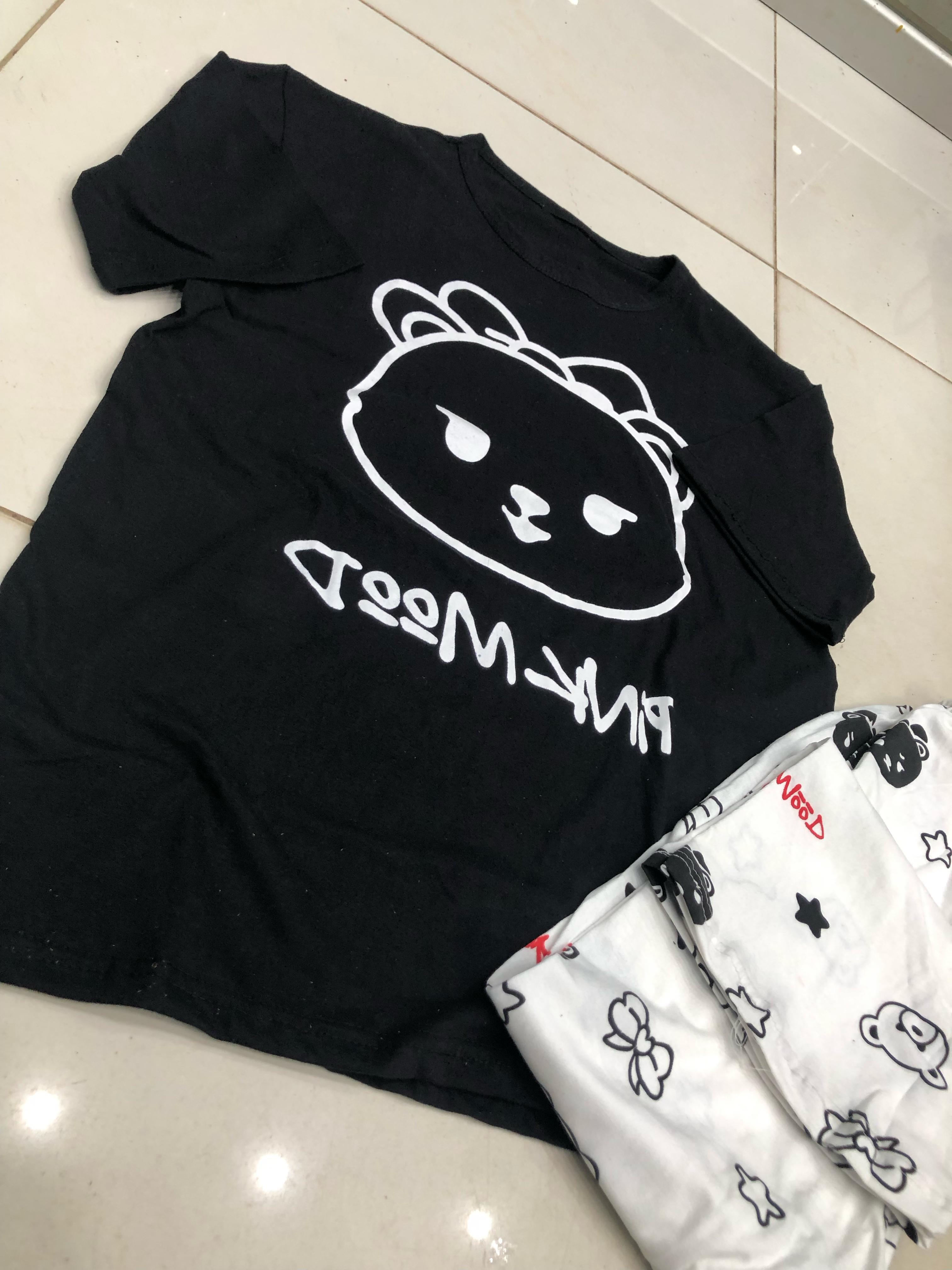 BLACK SMILE DESIGN NIGHT DRESS IN COTTON FABRIC - M.H fashion