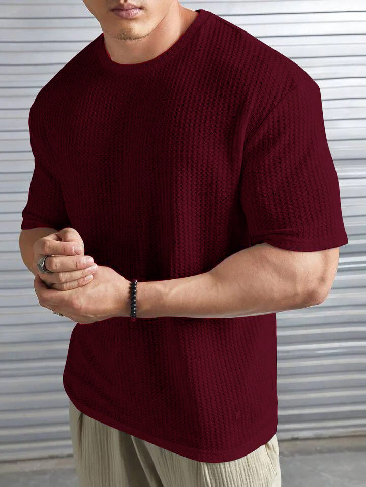 Oversized Waffle Knit t shirt For Men - M.H fashion