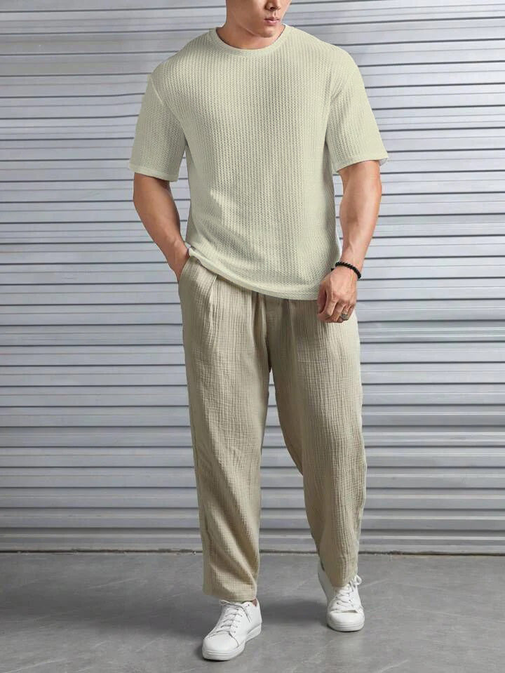 off white Oversized Waffle Knit t shirt - M.H fashion