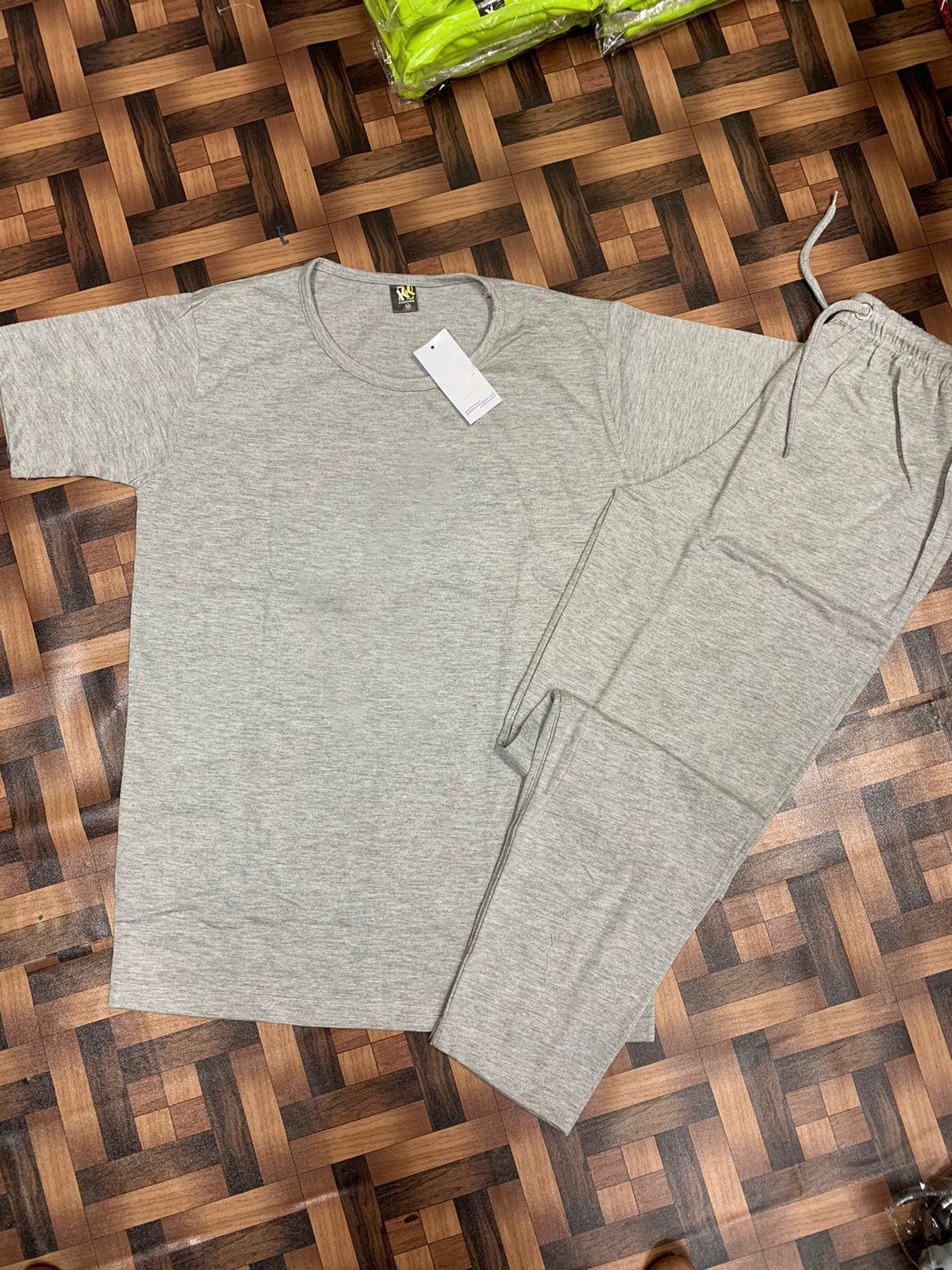 grey plain night suit premium fabric for girls and woman - M.H fashion