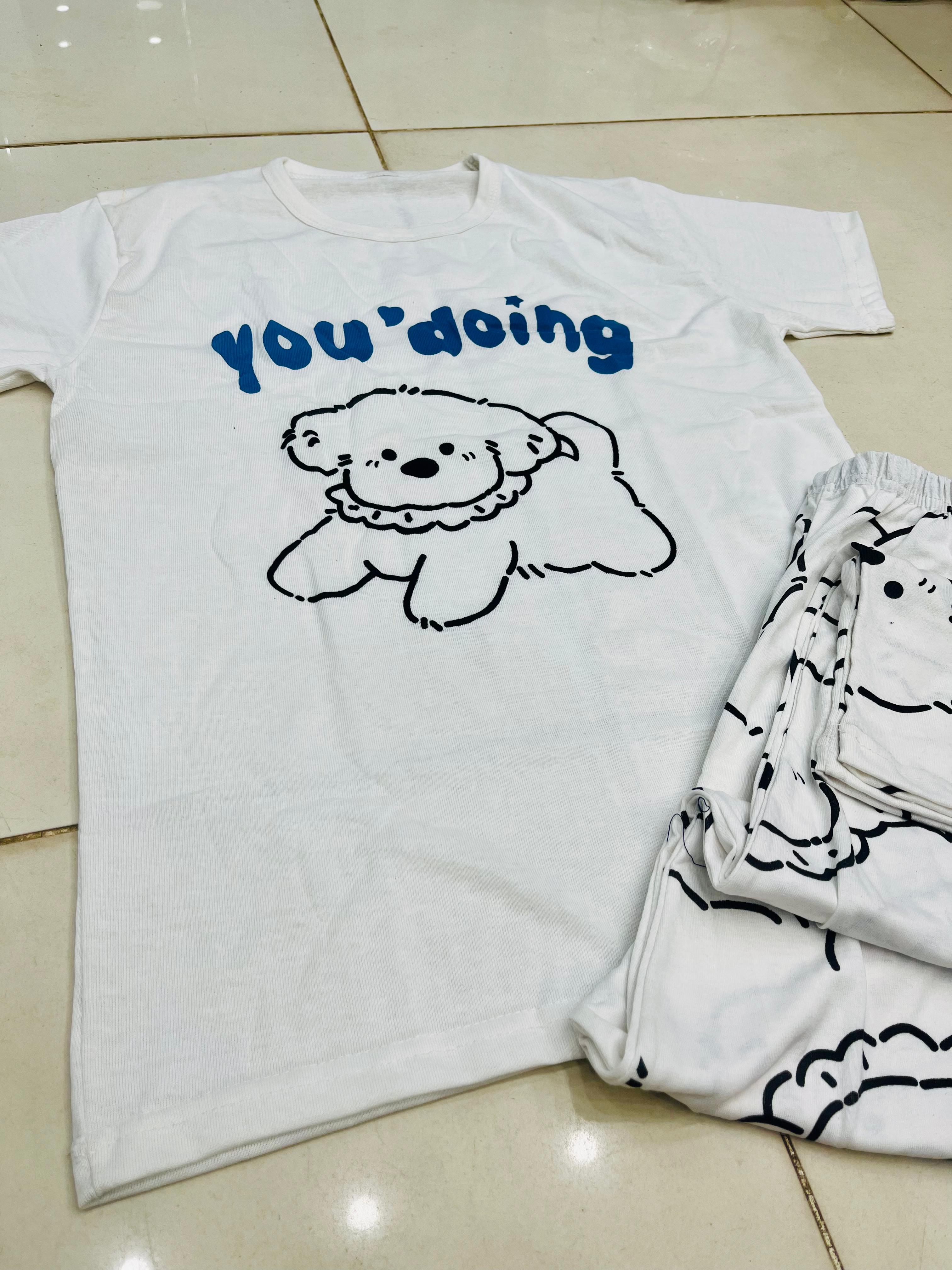 white you doing design night suit premium fabric for girls and woman - M.H fashion