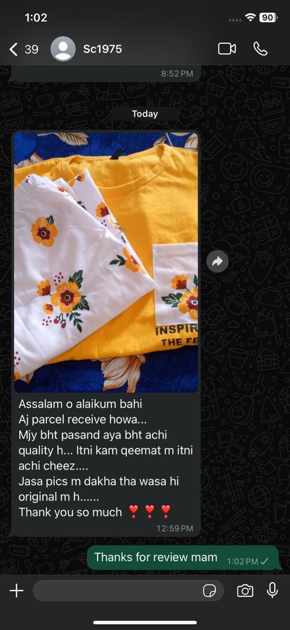 flower printed night suit in premium fabric cotton jarsy - M.H fashion