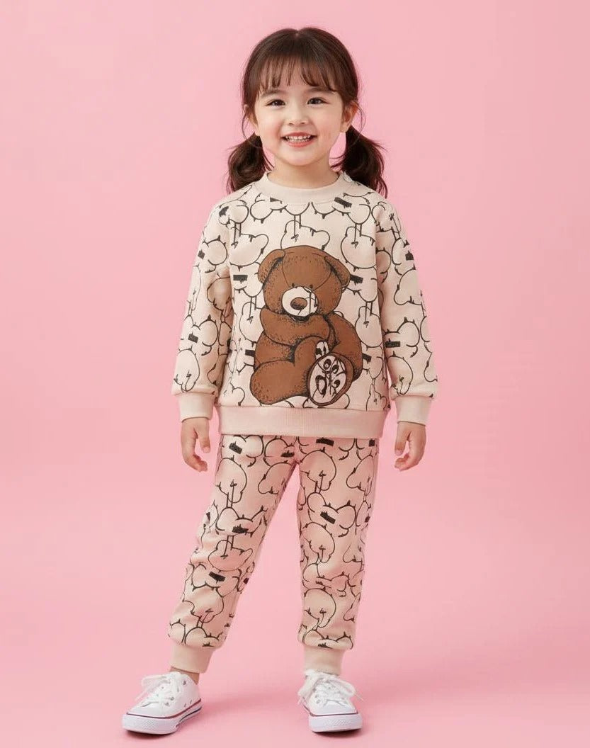 Big bear printed  kids suit for winter - M.H fashion