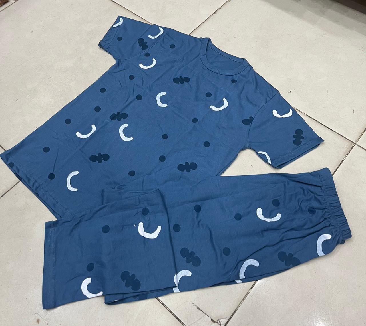 blue moon design night suit premium fabric for girls and woman - M.H fashion