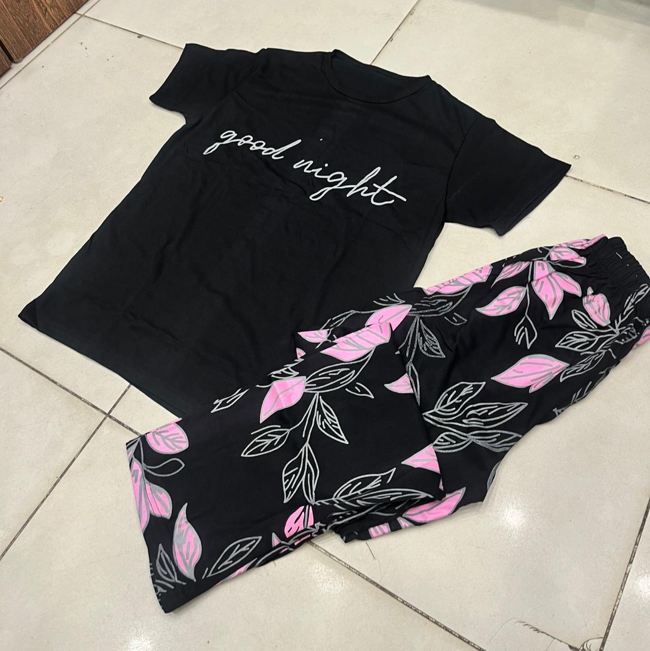 black goodnight design night suit premium fabric for girls and woman - M.H fashion