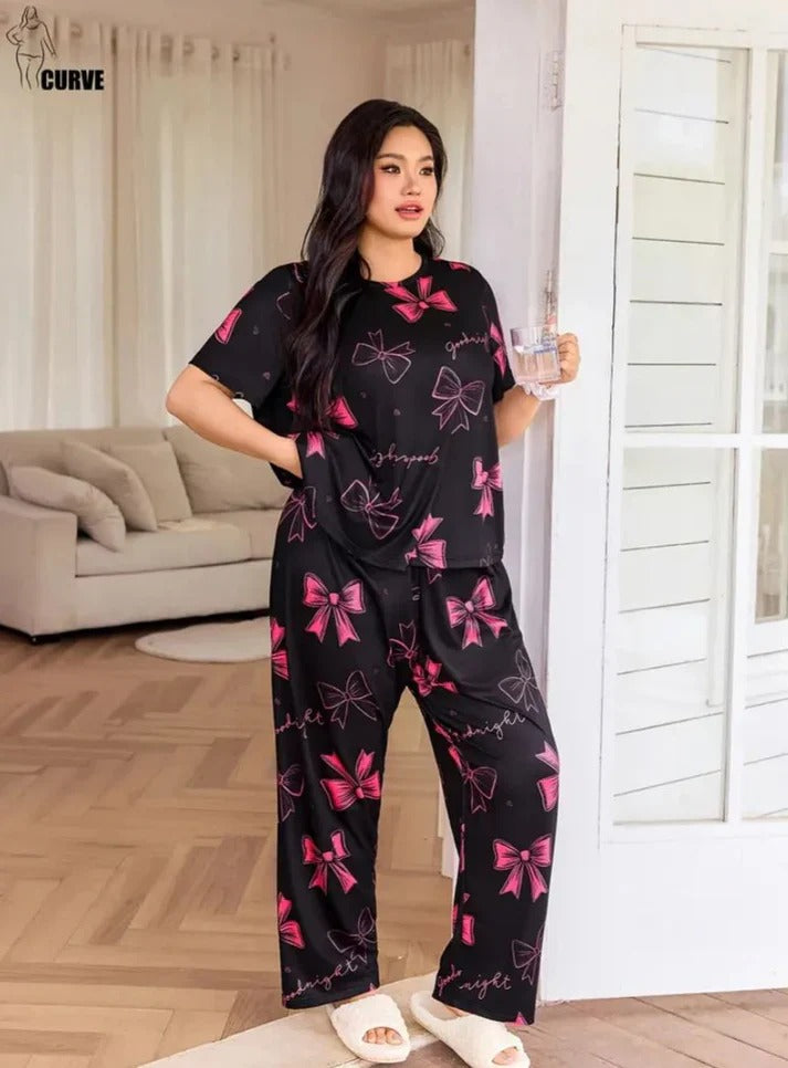 black and pink night suit premium fabric for girls and woman - M.H fashion