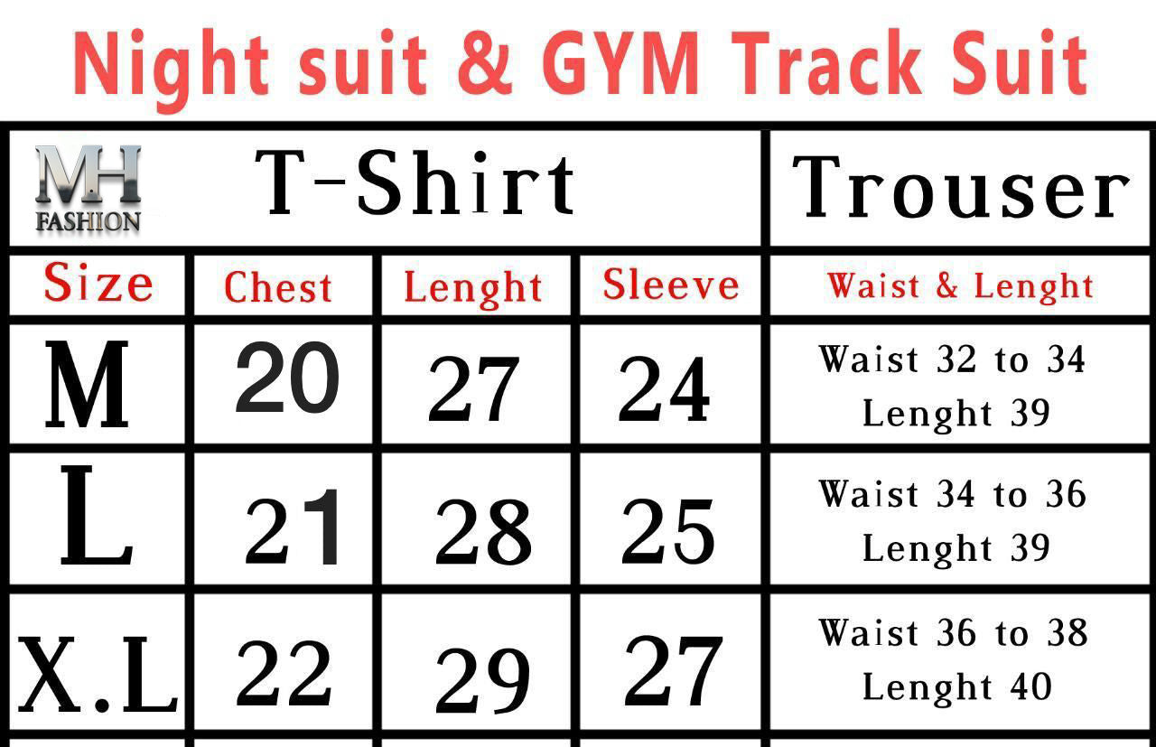 BLACK AND PINK LEAF DESIGN NIGHTSUIT FABRIC COTTON JARSY - M.H fashion