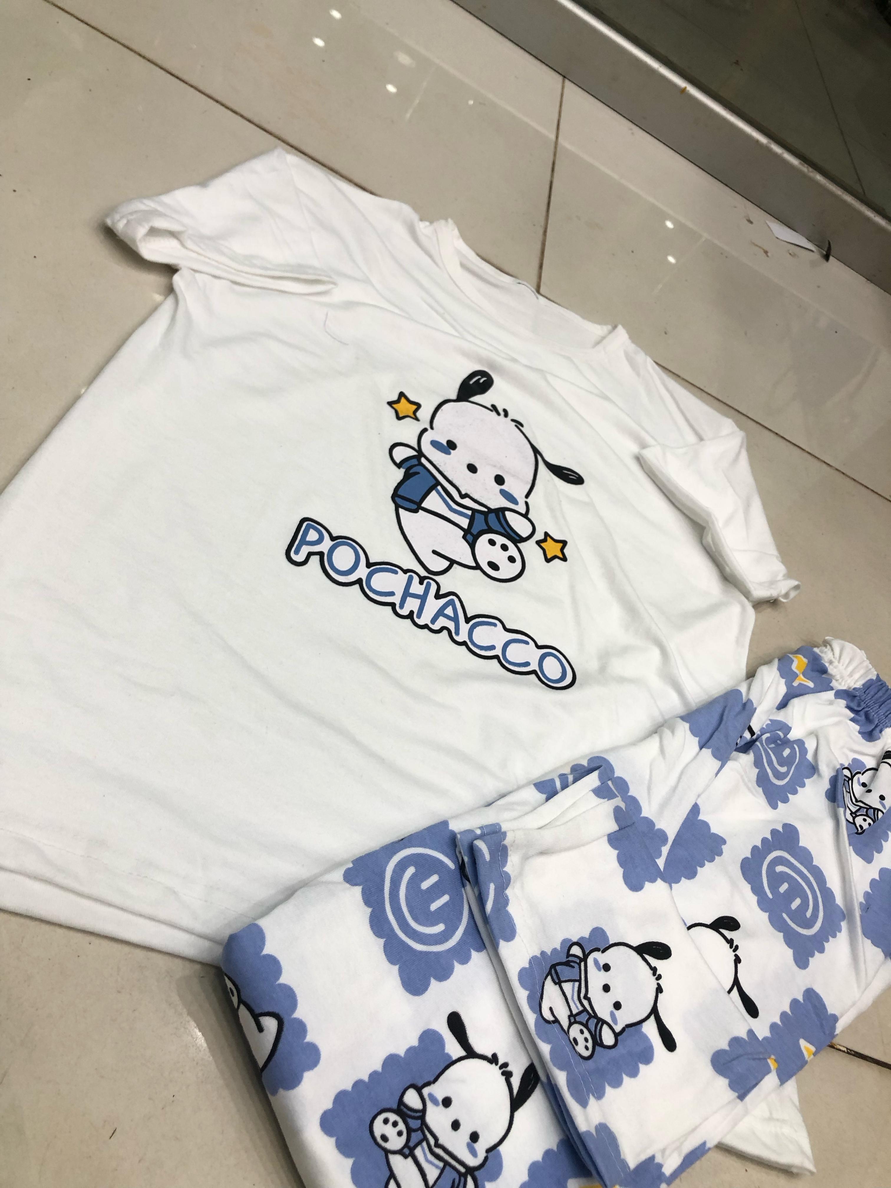 WHITE PANDA DESIGN NIGHT DRESS IN COTTON FABRIC - M.H fashion 