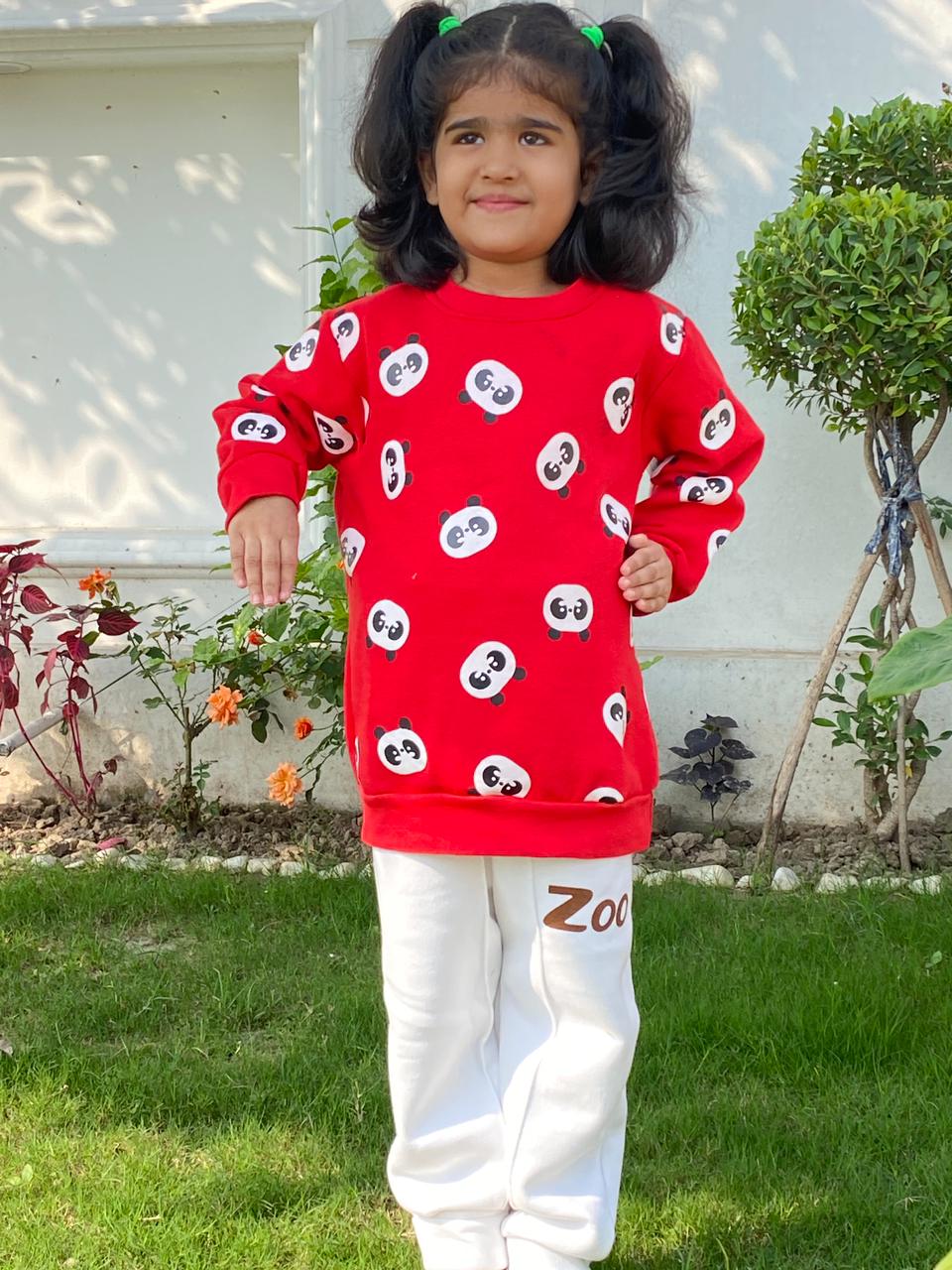 red panda  printed  kids suit for winter - M.H fashion 