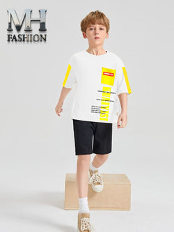 kids short tracksuit in stylish printed t-shirt and short trouser for kids and boys (MH 93)