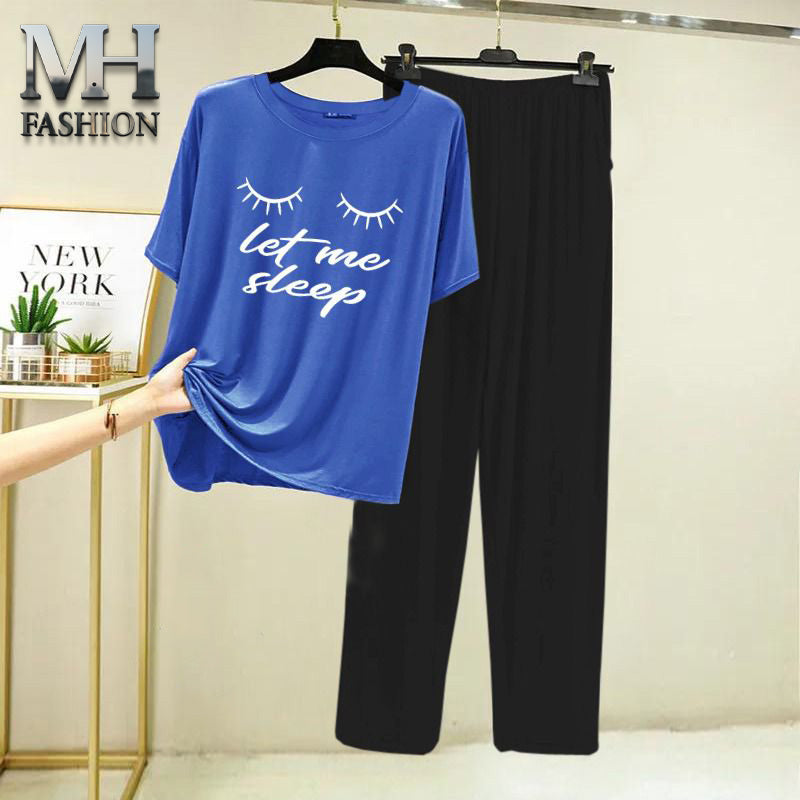 blue t-shirt and black trouser night suit for girls and woman cottan jarsy fabric (M.H  27)