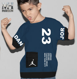 KIDS POCKET STYLE JORDAN PRINTED  T-SHIRT IN COTTON FABRIC FOR BOYS AND KIDS (MH 97)