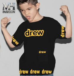 KIDS POCKET STYLE DREW PRINTED T-SHIRT IN COTTON FABRIC FOR BOYS AND KIDS (MH 98)