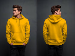 yellow plain hoodie in fleece fabric for mans and boys (M.H 47)