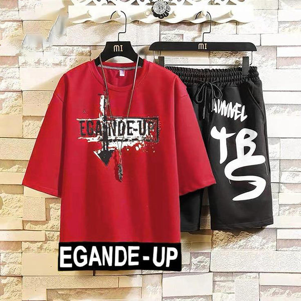 EGANDE-UP  printed half sleeves T-shirt and short in cotton jersey for mans and boys (MH : -) (Copy)