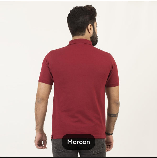 MAROON PLAIN POLO T-SHIRT IN COTTON PK FABRIC FOR MENS AND BOYS (MH : 507)