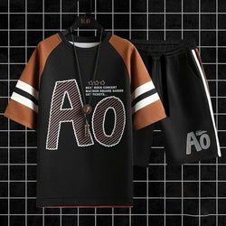 Ao printed half sleeves T-shirt and short in cotton jersey for mans and boys (MH : -)