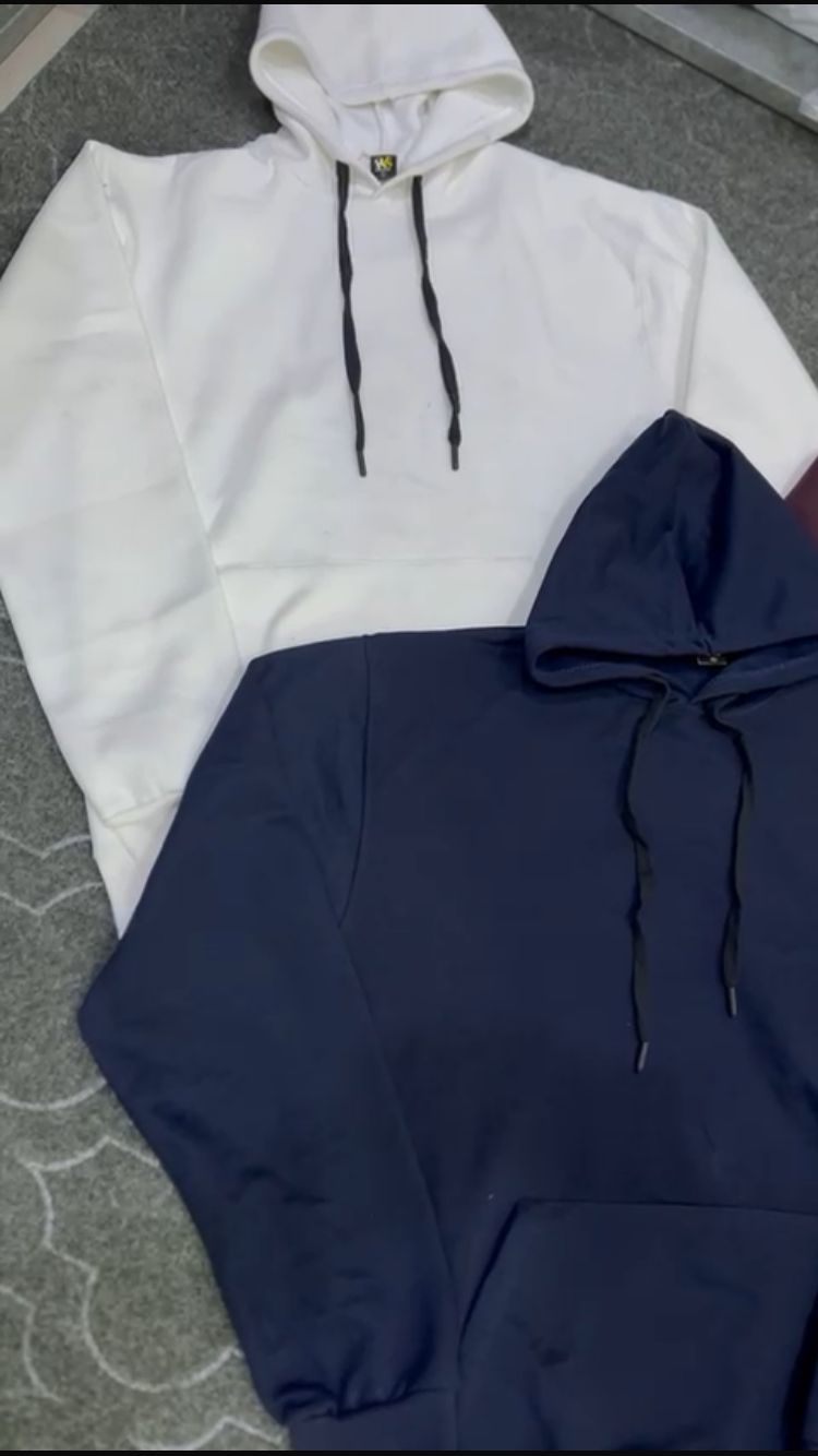 white plain hoodie in fleece fabric for mans and boys (M.H 47)