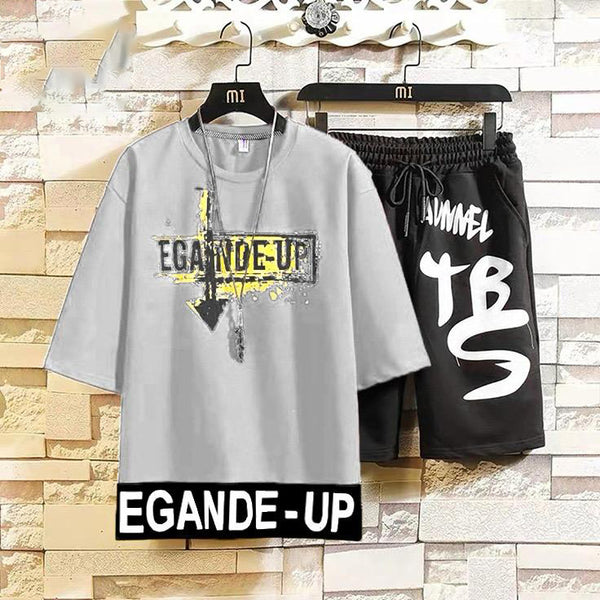 EGANDE-UP  printed half sleeves T-shirt and short in cotton jersey for mans and boys (MH : -) (Copy)