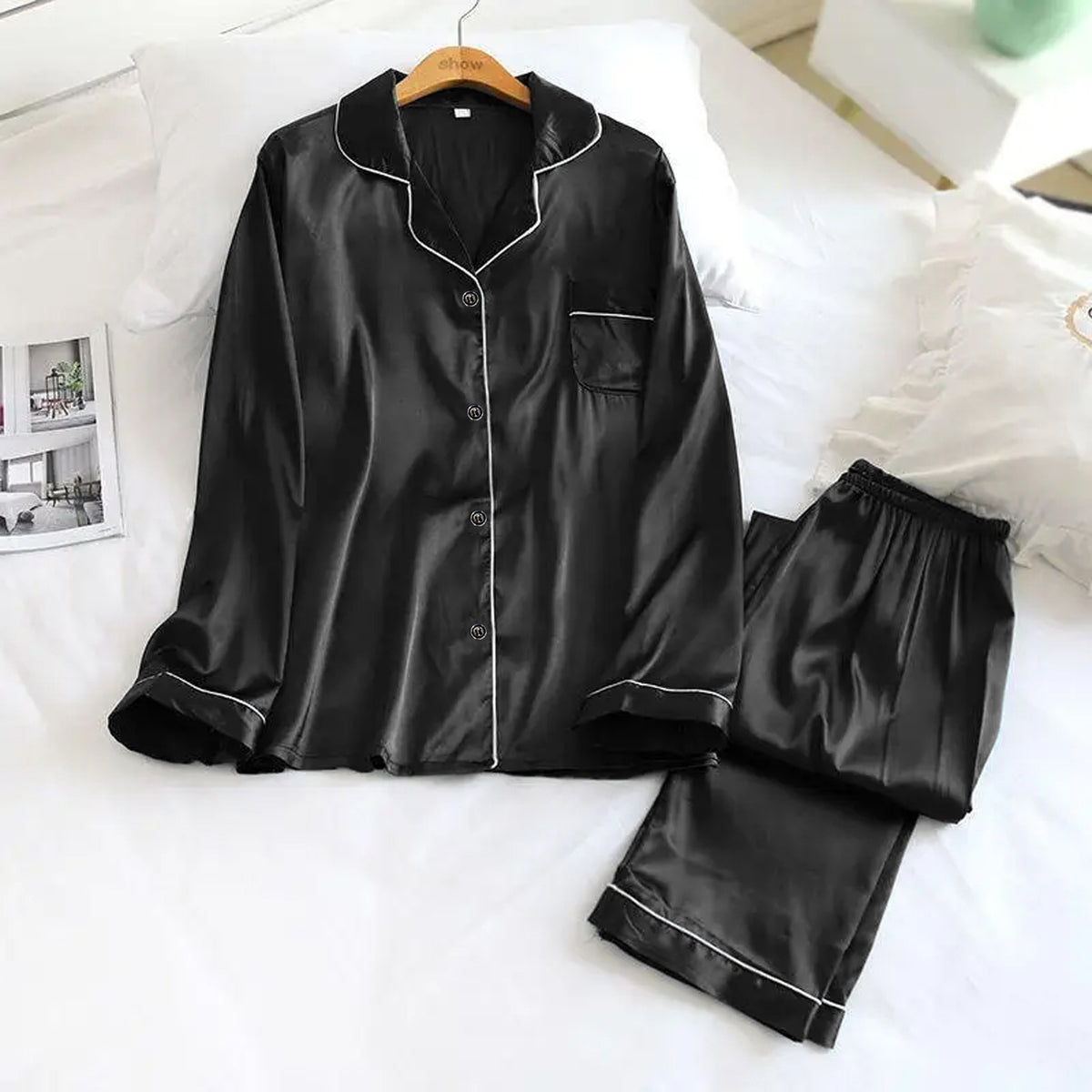 black silk suit in premium fabric for girls and woman (M H 881) - M.H fashion 