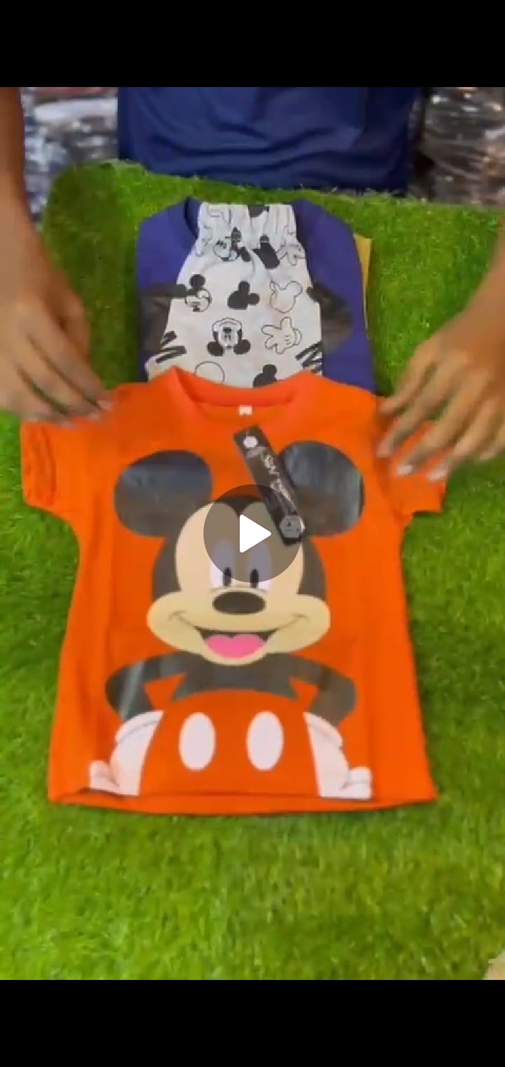 kids short tracksuit in mickymouse printed t-shirt and short trouser for kids and boys (MH )