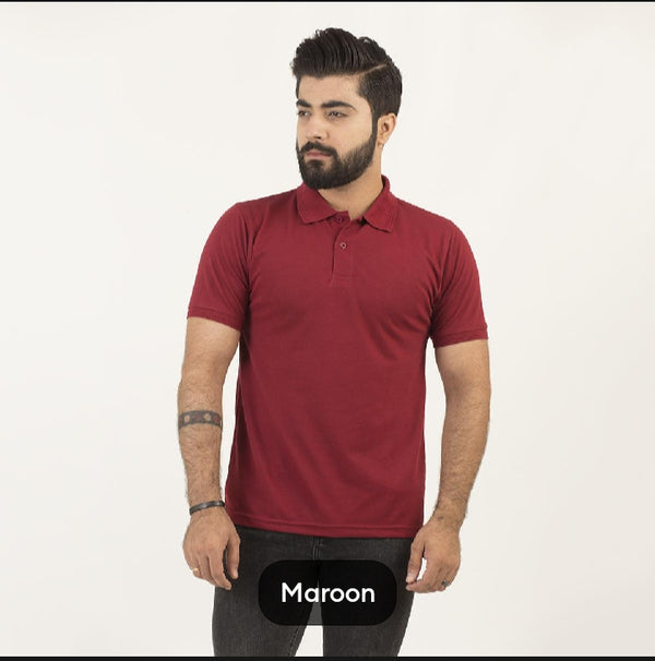 MAROON PLAIN POLO T-SHIRT IN COTTON PK FABRIC FOR MENS AND BOYS (MH : 507)