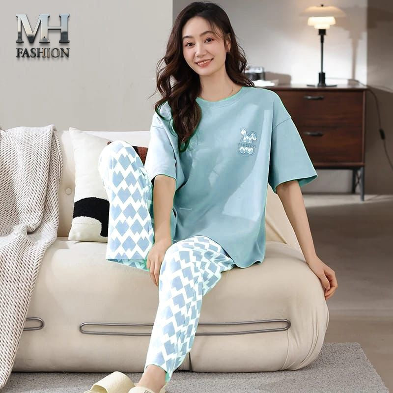 blue night suit fabric cotton jarsy - M.H fashion 