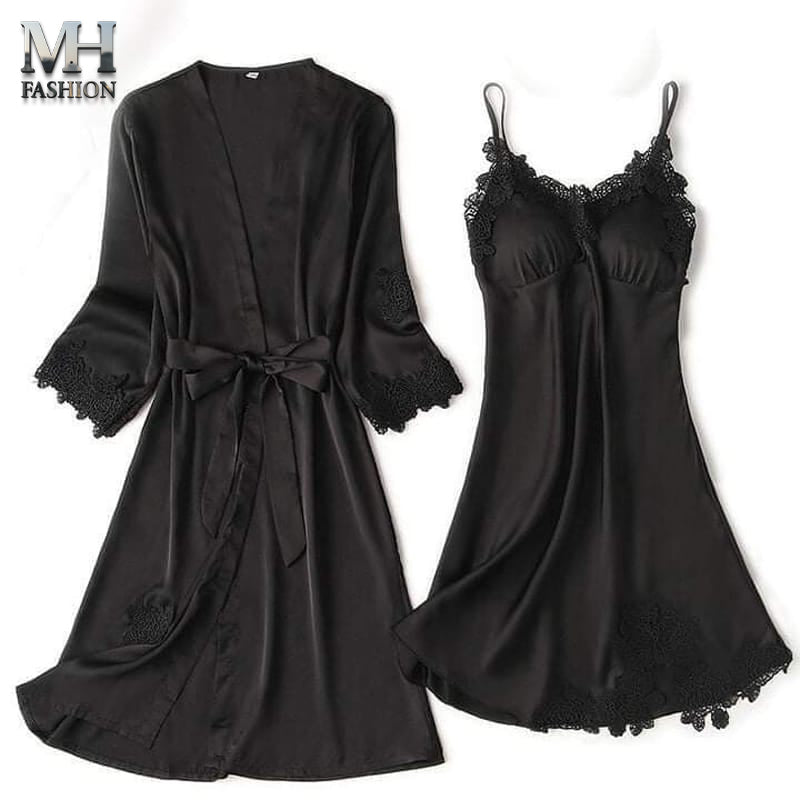 beautiful ladies 2 pcs night dress in premium silk fabric for girls and woman (M H 78700