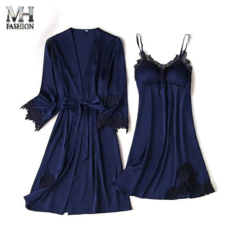 beautiful ladies 2 pcs night dress in premium silk fabric for girls and woman (M H 78700