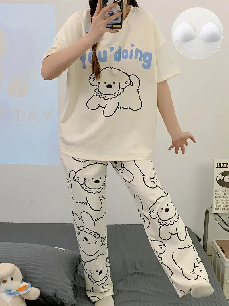 white you doing design night suit premium fabric for girls and woman - M.H fashion 