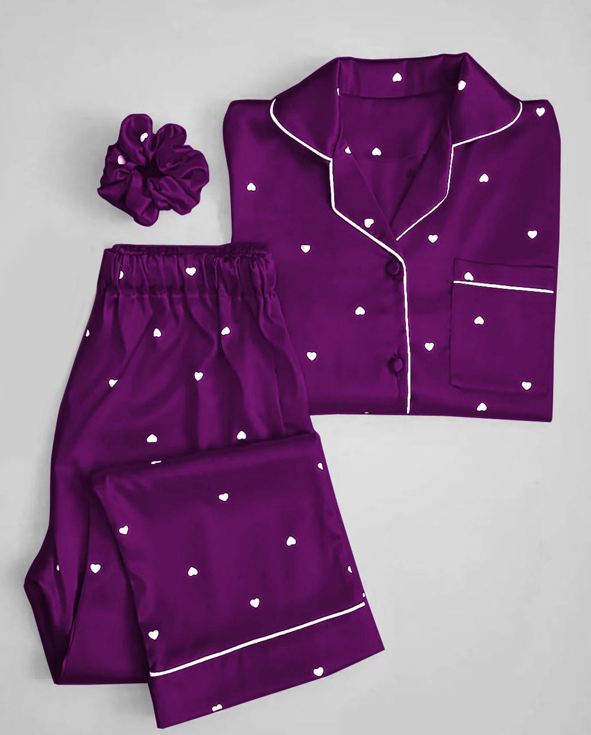 purple printed silk suit in premium fabric for girls and woman (M H 881) - M.H fashion 