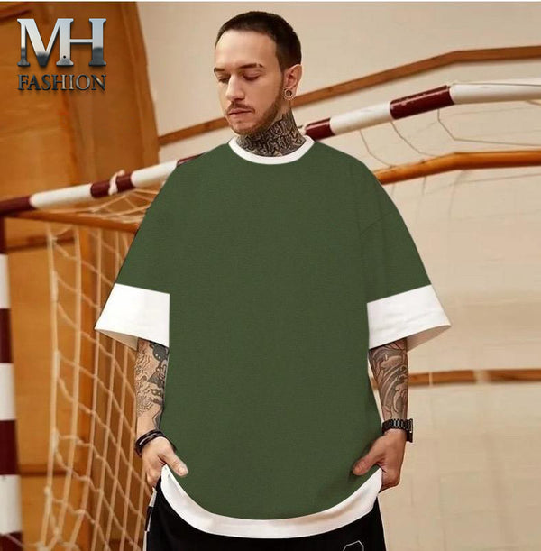 PLAIN DROP SHOULDER T-SHIRT IN COTTON JERSY FABRIC FOR MEN AND BOYS ( MH 90 )