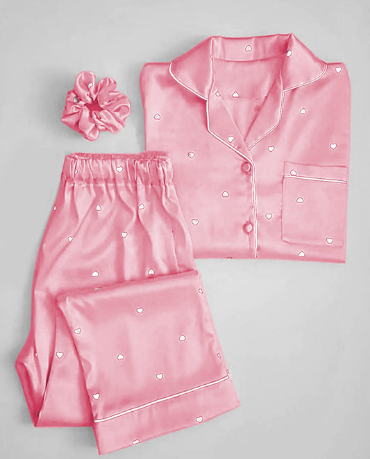 pink printed silk suit in premium fabric for girls and woman (M H 881) - M.H fashion 