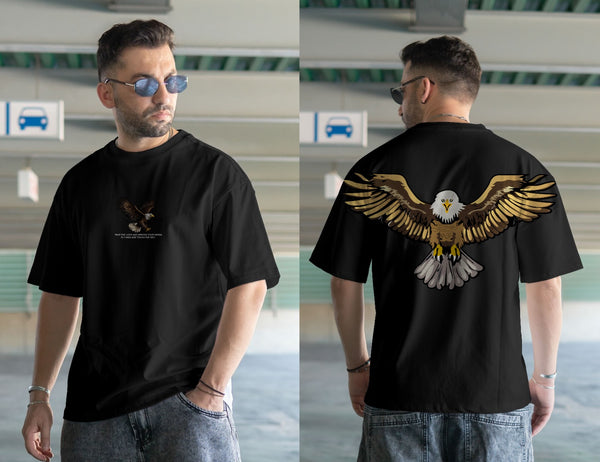 EAGLE DTF printed drop shoulder T-shirt in cotton jersey for mans and boys (MH : 774)