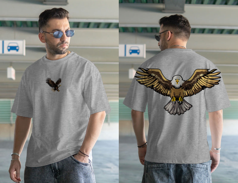 EAGLE DTF printed drop shoulder T-shirt in cotton jersey for mans and boys (MH : 774)