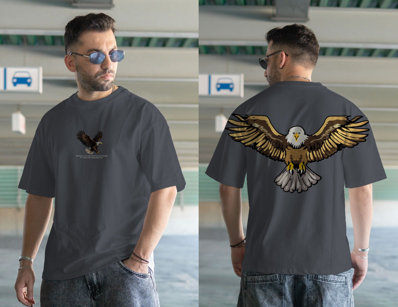 EAGLE DTF printed drop shoulder T-shirt in cotton jersey for mans and boys (MH : 774)