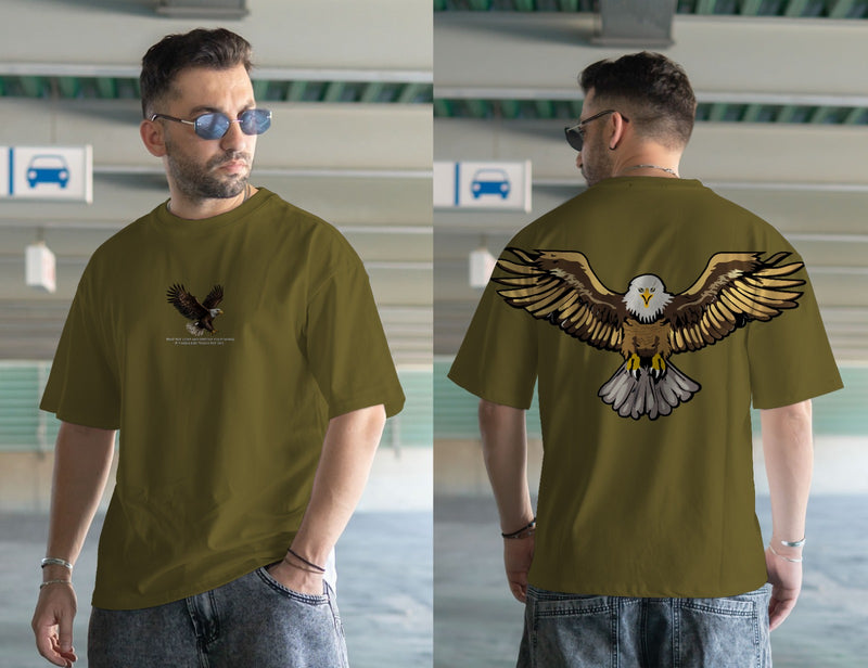 EAGLE DTF printed drop shoulder T-shirt in cotton jersey for mans and boys (MH : 774)