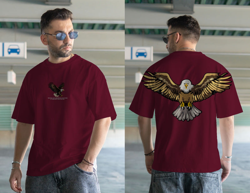 EAGLE DTF printed drop shoulder T-shirt in cotton jersey for mans and boys (MH : 774)