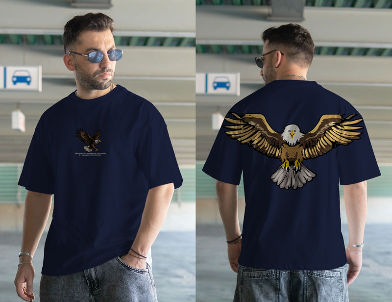 EAGLE DTF printed drop shoulder T-shirt in cotton jersey for mans and boys (MH : 774)