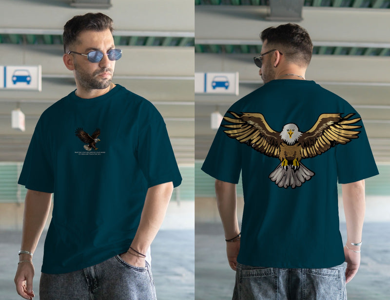 EAGLE DTF printed drop shoulder T-shirt in cotton jersey for mans and boys (MH : 774)