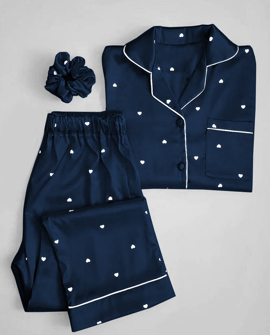 blue printed silk suit in premium fabric for girls and woman (M H 881) - M.H fashion 