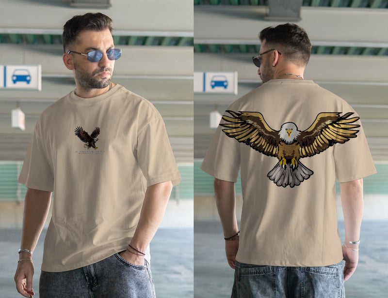 EAGLE DTF printed drop shoulder T-shirt in cotton jersey for mans and boys (MH : 774)