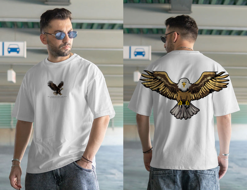 EAGLE DTF printed drop shoulder T-shirt in cotton jersey for mans and boys (MH : 774)