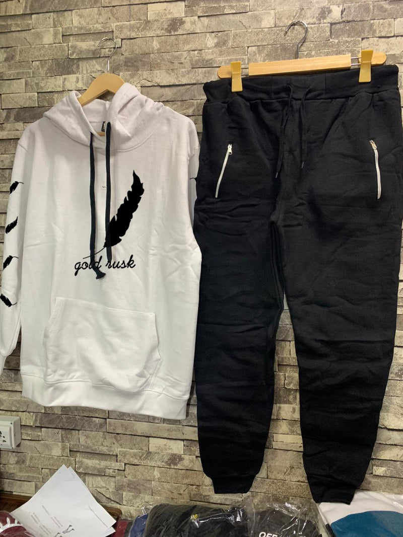 GOLD RUSH LEAVE printed  tracksuit hoodie and trouser for man and boys (M.H 513)