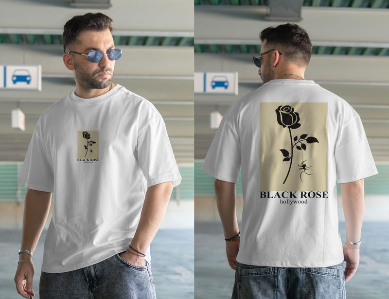 FLOWER DTF printed drop shoulder T-shirt in cotton jersey for mans and boys (MH : 772222)