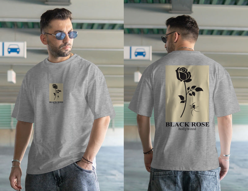 FLOWER DTF printed drop shoulder T-shirt in cotton jersey for mans and boys (MH : 772222)