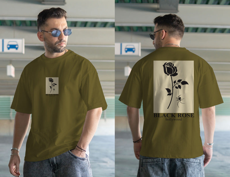 FLOWER DTF printed drop shoulder T-shirt in cotton jersey for mans and boys (MH : 772222)