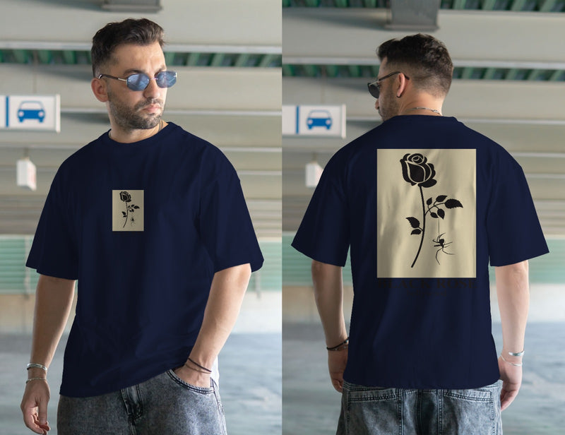 FLOWER DTF printed drop shoulder T-shirt in cotton jersey for mans and boys (MH : 772222)