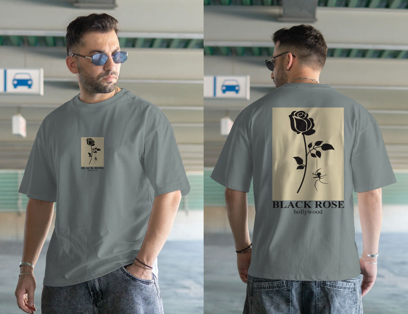 FLOWER DTF printed drop shoulder T-shirt in cotton jersey for mans and boys (MH : 772222)