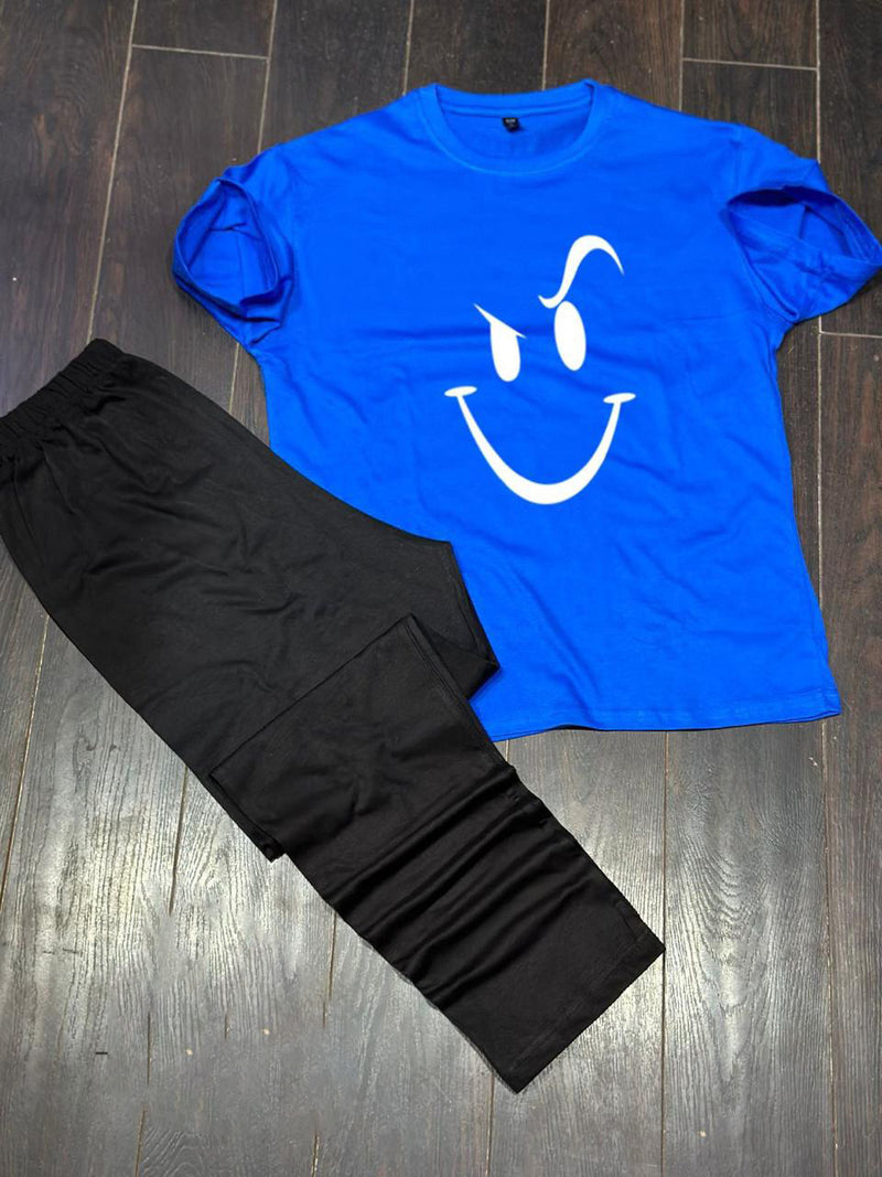 blue t-shirt and black trouser night suit for girls and woman cottan jarsy fabric (M.H  27)